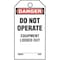 Panduit Plastic Tag, 'Danger Do Not Operate Equi PVT-153-Q - alternate 2